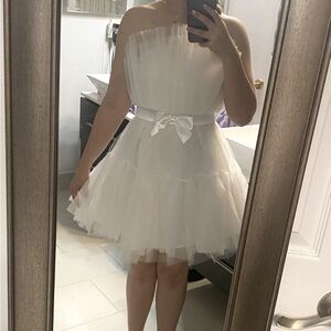 Tulle white mini dress
